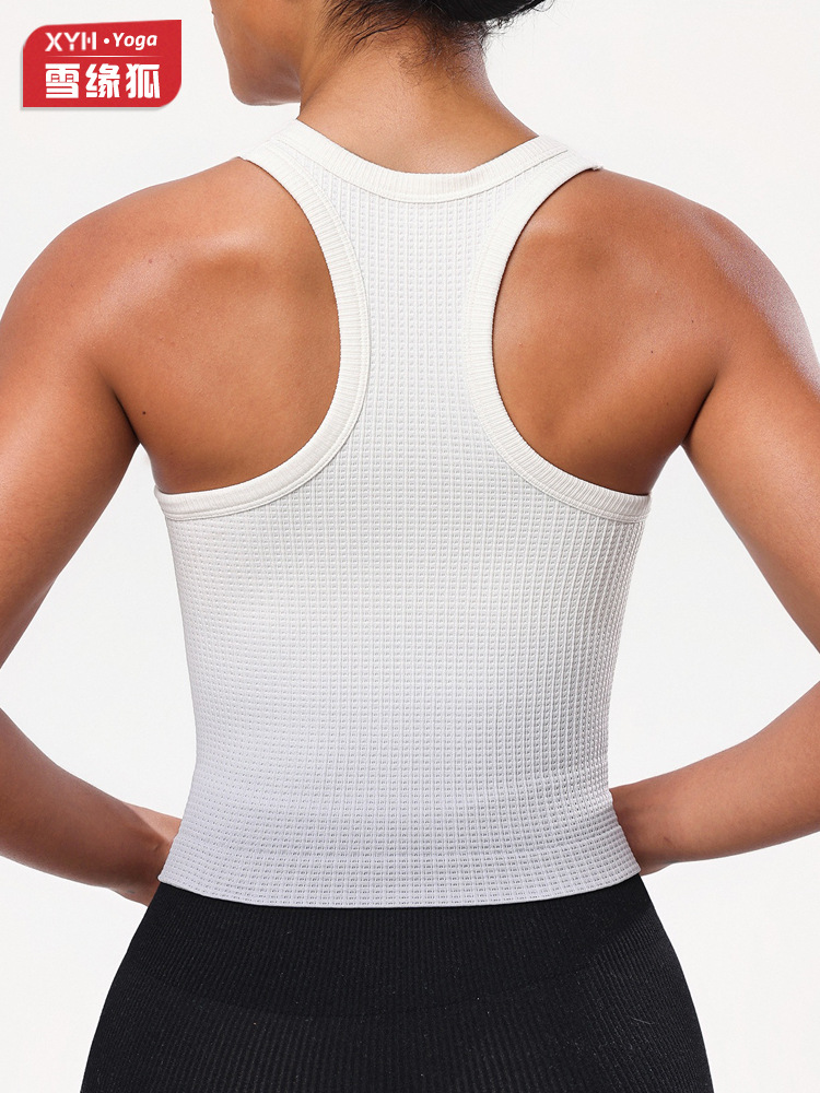 Europa y América sin costuras chaleco de yoga deportivo de mujer de carácter de trabajo hermoso abdomen de cintura de correr delgado chaleco de fitness