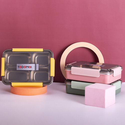 Insulated lunch box 304 stainless steel dinner plate for office workers Korean style portable lunch box insulated microwave oven office