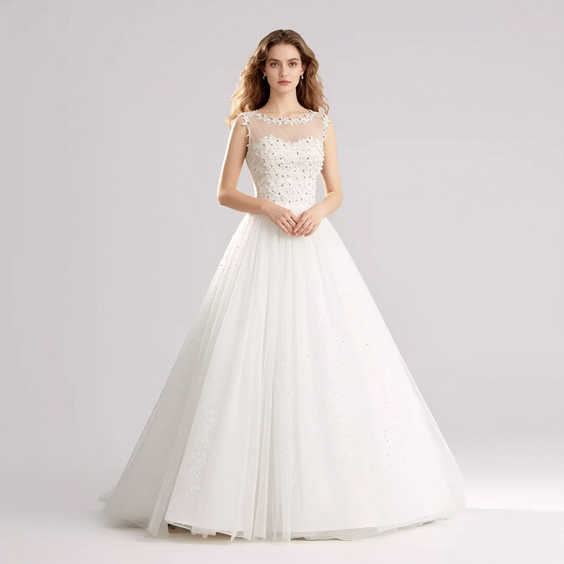 2025 New Plus Size Wedding Dress Amazon Cross-Border Lace Slimming Double Shoulder Floor-Length Floral Off-Shoulder 2025 New Plus Size Wedding Dress Amazon Cross-Border Lace Slimming Double Shoulder Floor-Length Floral Off-Shoulder