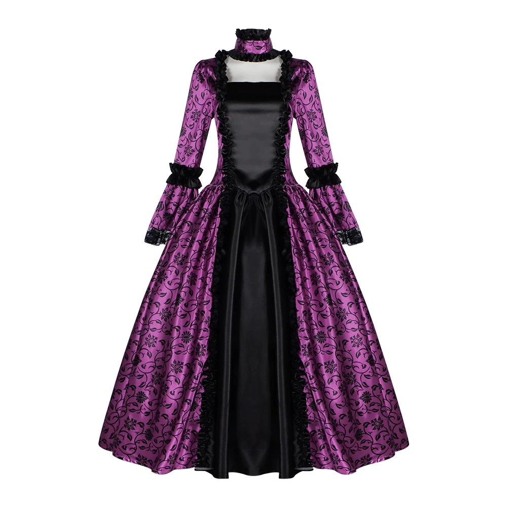 Retro skirt, long dress, cosplay, European style, halloween