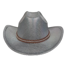 跨境热卖牛仔帽男士女士手工配饰帽子磨砂卷檐礼帽雷辐射牛仔帽