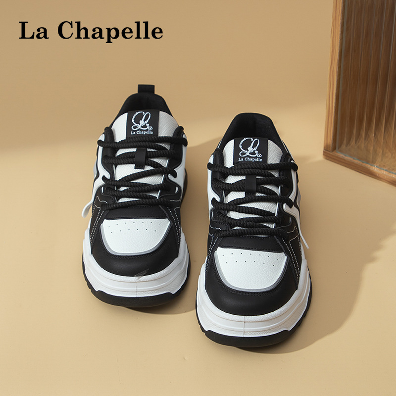 Men's Leather Casual Board Shoes Thick Sole Lightweight Trainers_voghion.com