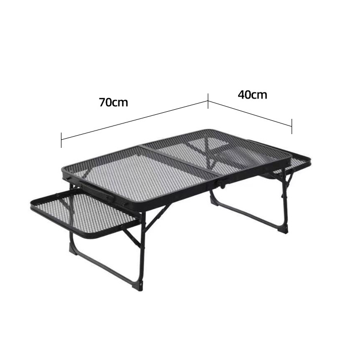 Estricta selección al aire libre camping mesa plegable portátil binaural plegable elevación de malla de hierro mesa picnic barbacoa multifuncional plegable