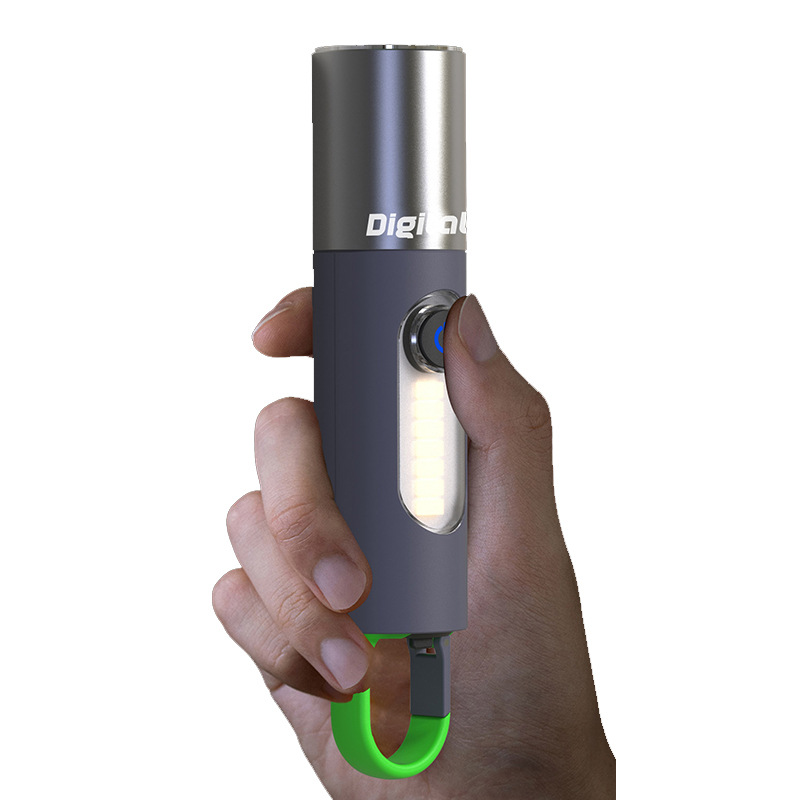 Nuevo al aire libre multi-funcional linterna de emergencia iluminación impermeable llavero luz con luz lateral de mazorca portátil larga resistencia