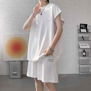 in stock 2024 summer new loose vest T-shirt suit student sleeveless crew neck plus size suit a generation of hair