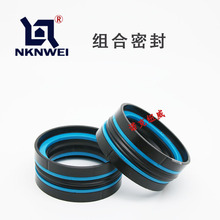 双向液压油缸活塞油封KGD组合密封聚四氟乙烯氟胶PTFE+FKM