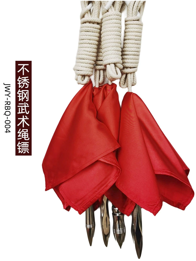 Бесплатная гравировка, веревочные дротики для боевых искусств, твердые восьмиугольные круглые бамбуковые соединения из нержавеющей стали с 4m веревками и цветной тканью