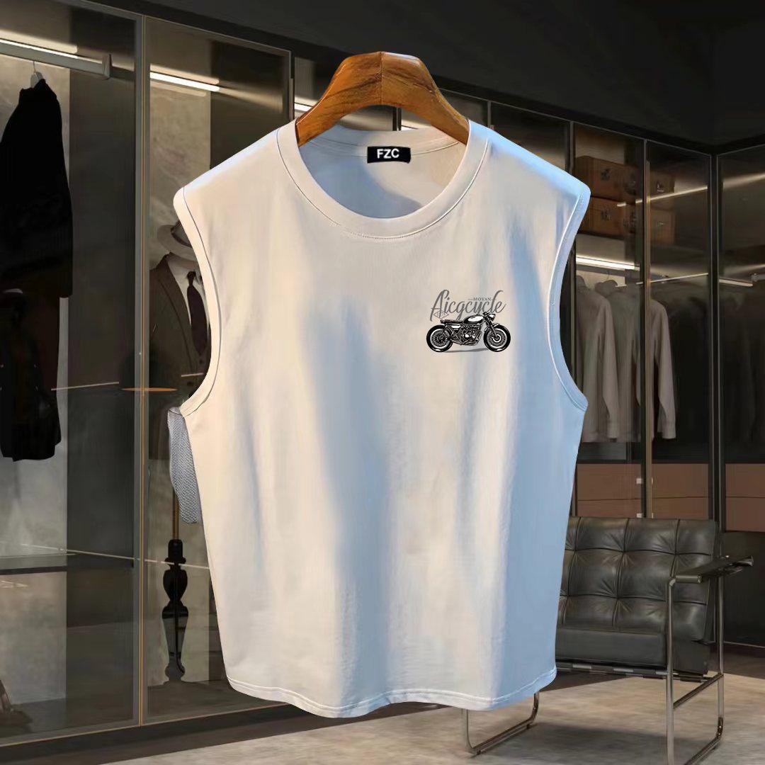 Men's Printed Motorcycle Tank Top Breathable Summer Vest_voghion.com