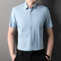 Дышащая летняя тонкая универсальная трендовая рубашка, с коротким рукавом