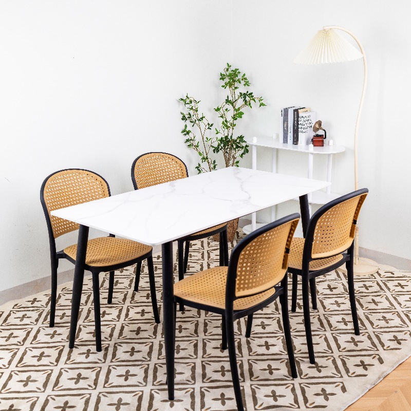 Silla de plástico con respaldo simple, mesa y silla de comedor, silla de espera comercial, silla de comedor de ratán informal, aire tranquilo, engrosamiento doméstico