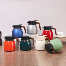 新款316不锈钢保温杯木纹手柄家用泡茶壶智能显温水壶批发焖茶壶