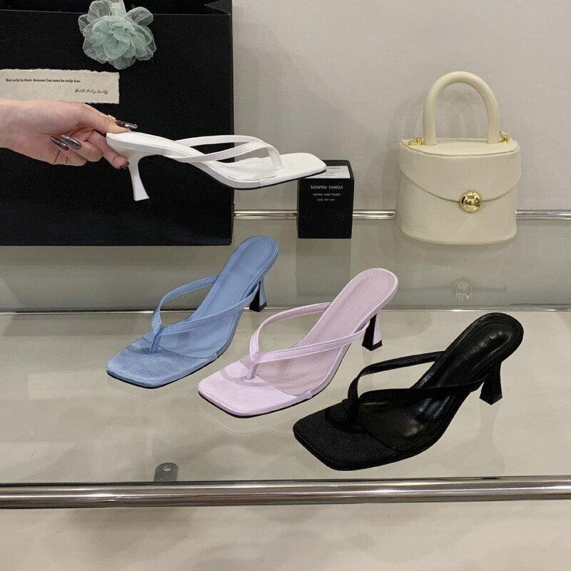 2026 Summer French Resort Style Women's Flip-Flops for Outdoor Wear, New Square-Toed High-Heeled Shoes that Are Comfortable for the Feet 2026 Summer French Resort Style Women's Flip-Flops for Outdoor Wear, New Square-Toed High-Heeled Shoes that Are Comfortable for the Feet