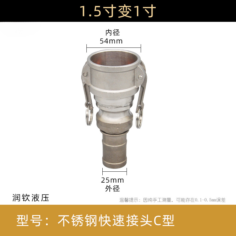 Acero inoxidable 1.5 - 1C alimentación de aro