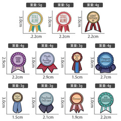 New creative small medal shape alloy badge niche design sense brooch decoration personalized chest plate small gift 