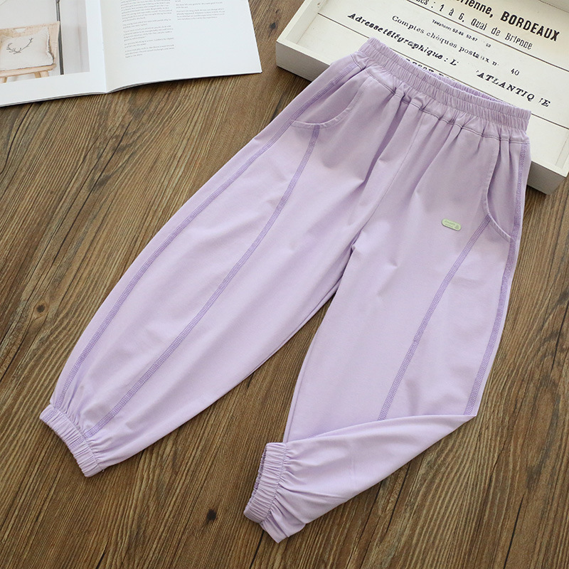 Ice porcelain cotton leggings-purple / 110cm