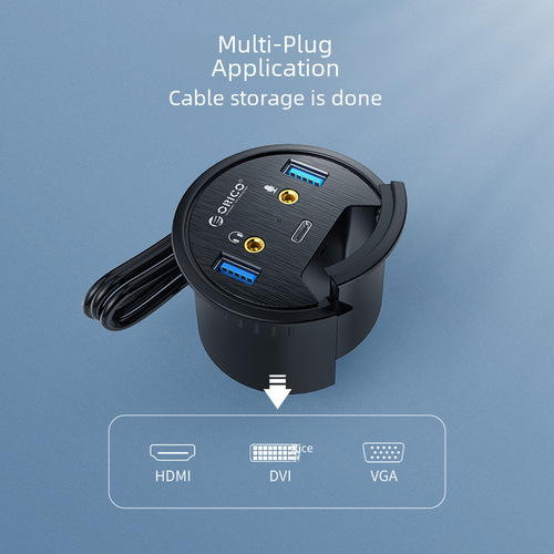 ORICO Desk-4U USB 3.0 Splitter Adapter for Desktop Laptops with Dust Cover