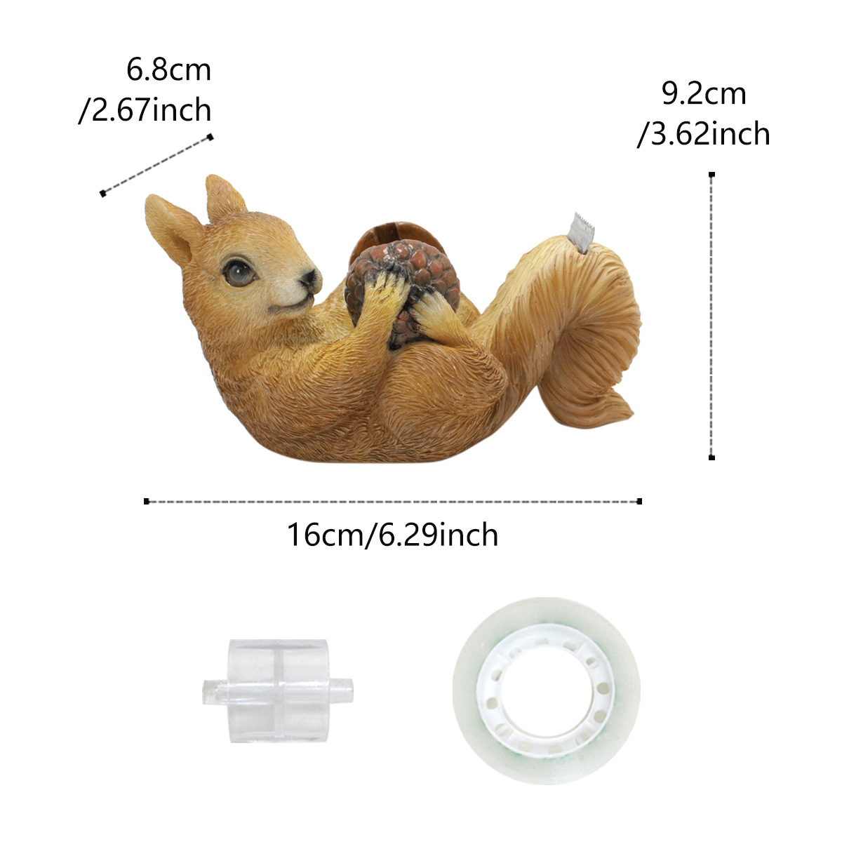  squirrel tape cutter roll rack office home flower shop desktop cute animal glue pedestal decorations