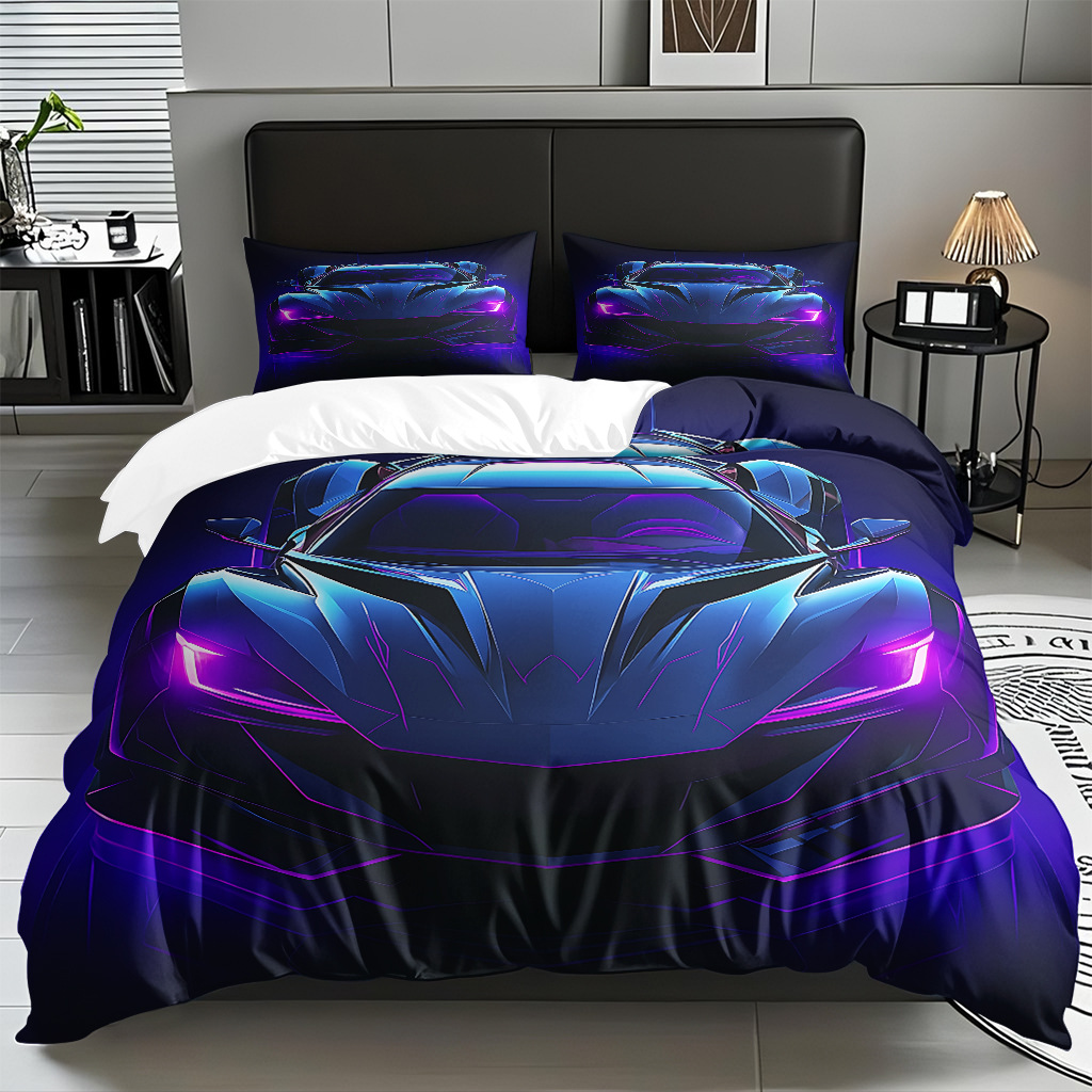 TEMU / JIT Cool Car Digital Printed Edredon Kit suave piel-profiliable fábrica de origen textil