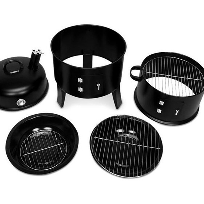 Horno de humo multifunción Parrilla de barbacoa de tres capas Fumar BARBACOA Parrilla de barbacoa al aire libre PARRILLA de barbacoa de carbón