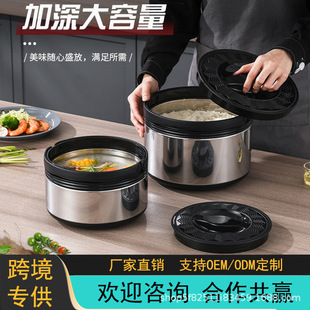 Cross-Border Insulated Pot 3Pcs with Handle, Thickened Non-Magnetic Liner, Large Capacity for Canteens, Multifunctional Insulated Pot