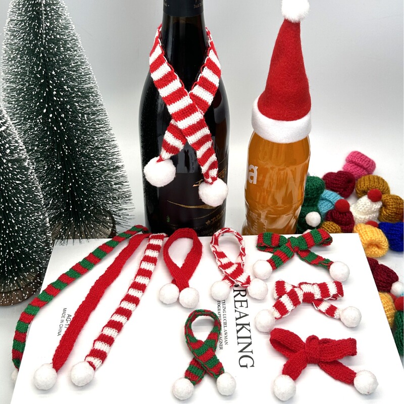 Cross-Border Mini Christmas Scarf Hat Doll Small Scarf DIY Christmas Jewelry Accessories Doll Christmas Decorations