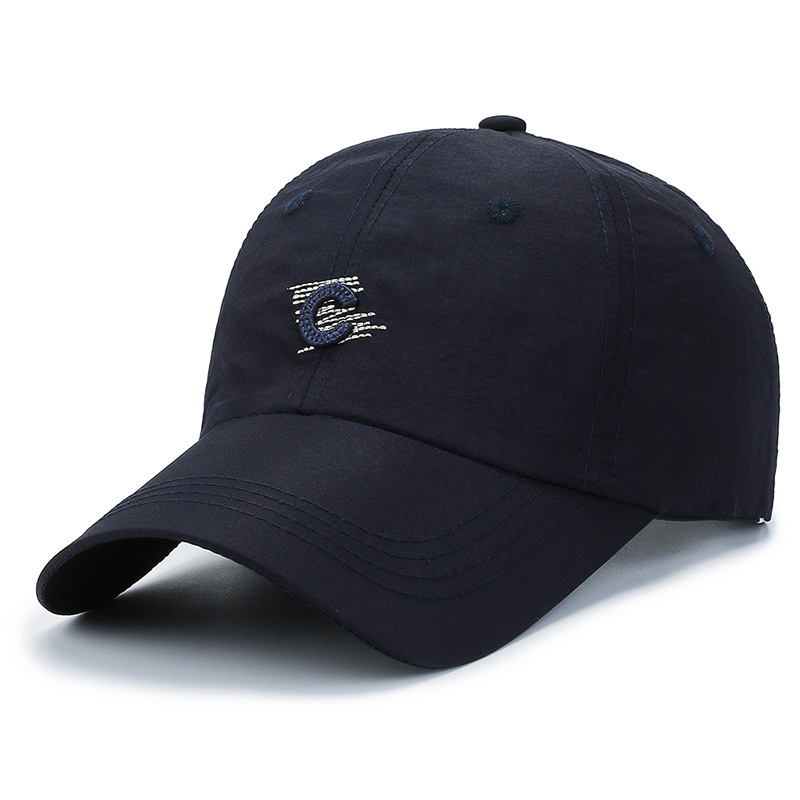 Navy blue quick-drying embroidered C letter