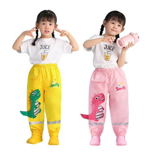Mu Meng Children's Rain Pants Leg Covers Dinosaur Cartoon Boys Girls Student Baby Oxford Cloth Waterproof Pants Wholesale