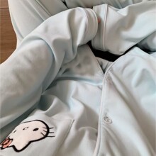 奶呼呼纯色小猫咪德绒睡衣女冬季新款加绒加厚学生宿舍外穿家居服