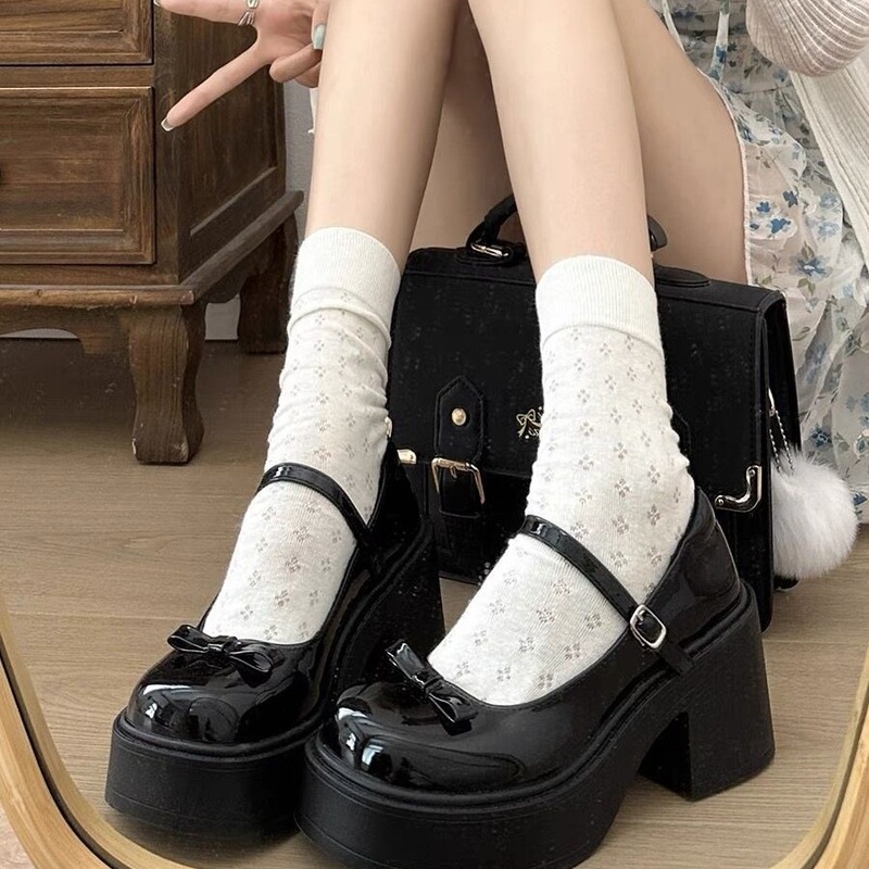 Black High-Heeled Thick-Soled Leather Shoes for Women 2026 New Summer Style to Match with Skirts Shallow Mouth Mary Jane Shoes Retro French Style Black High-Heeled Thick-Soled Leather Shoes for Women 2026 New Summer Style to Match with Skirts Shallow Mouth Mary Jane Shoes Retro French Style