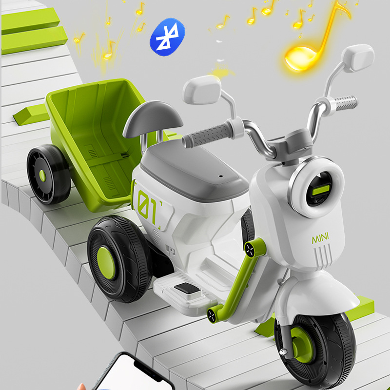 Motocicleta eléctrica para niños, triciclo, coche de juguete para bebés para hombres y mujeres, los niños pueden sentarse en un coche a batería, cochecito de control remoto
