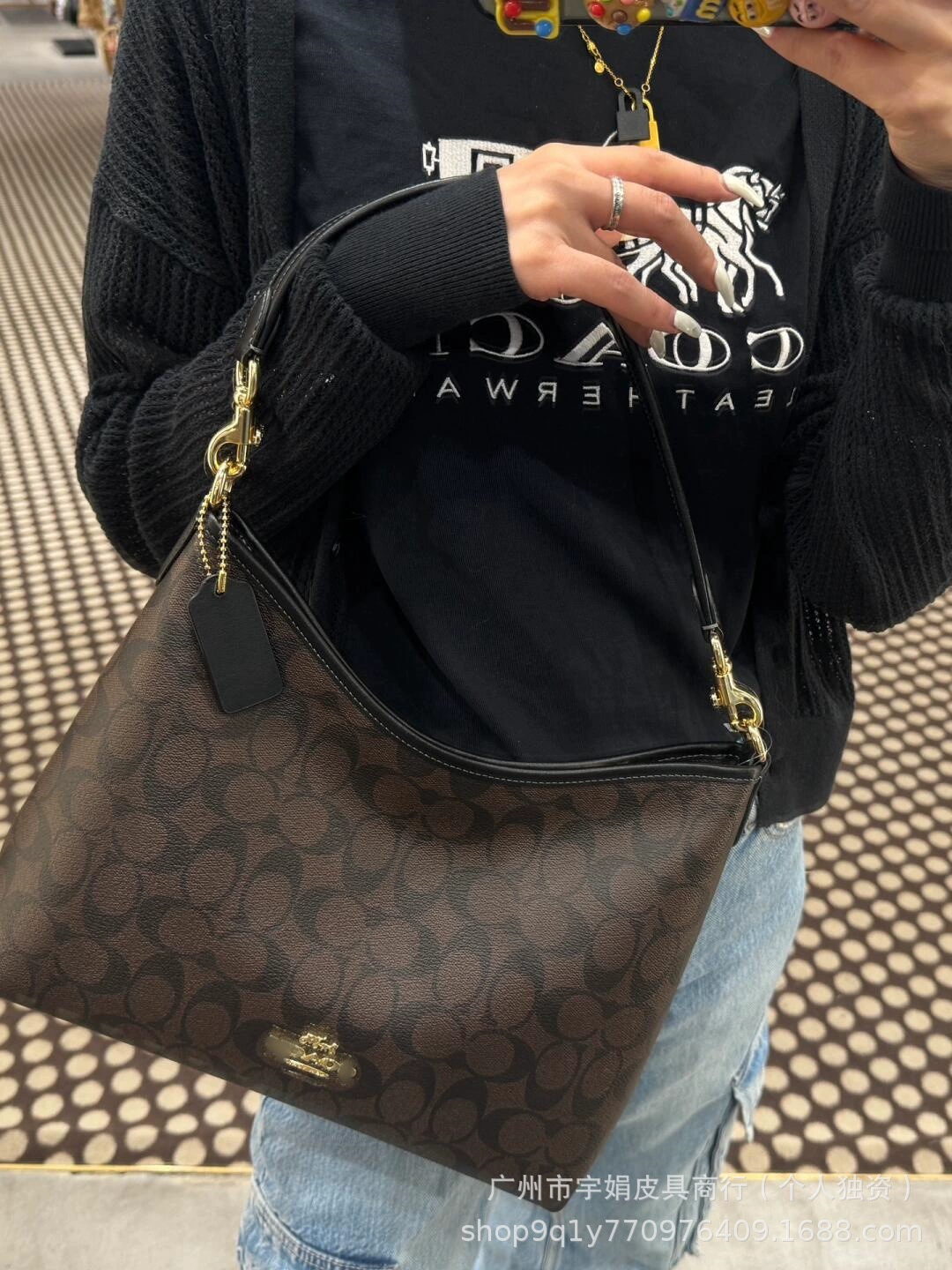 Koujia 2025 Laurela Wandering Bag - Old Flower Retro Crossbody Tote with Gold Chain Strap