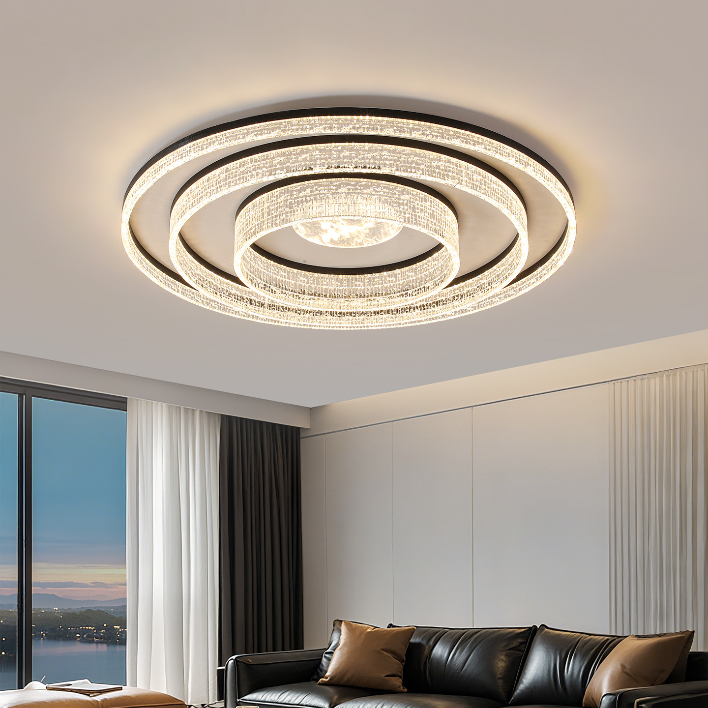 Gran vista de jardín lámpara de sala de estar atmósfera simple 2026 nueva lámpara de techo lujosa sensación de alto nivel dormitorio Zhongshan lámpara 556L