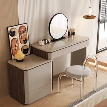 实木梳妆台斗柜一体意式极简卧室床尾收纳柜简约小户型伸缩化妆桌