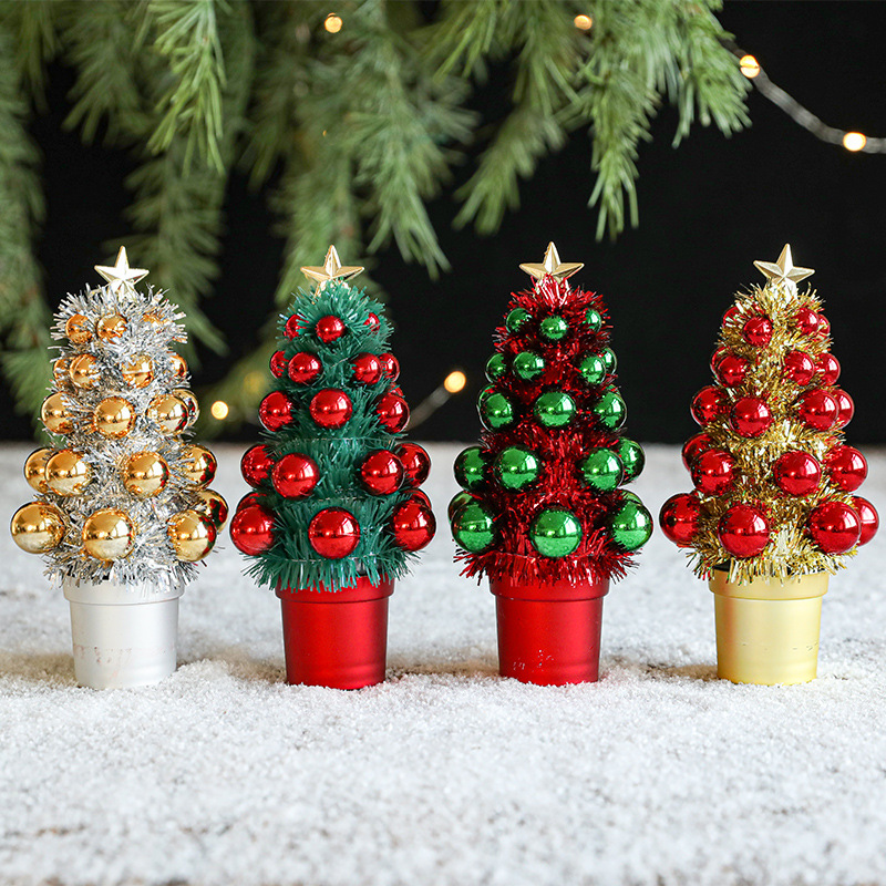 Hong Kong Heng nueva escena de Navidad una variedad de cono de cinta árbol decoración de escritorio atmósfera decoración fiesta suministros diseño