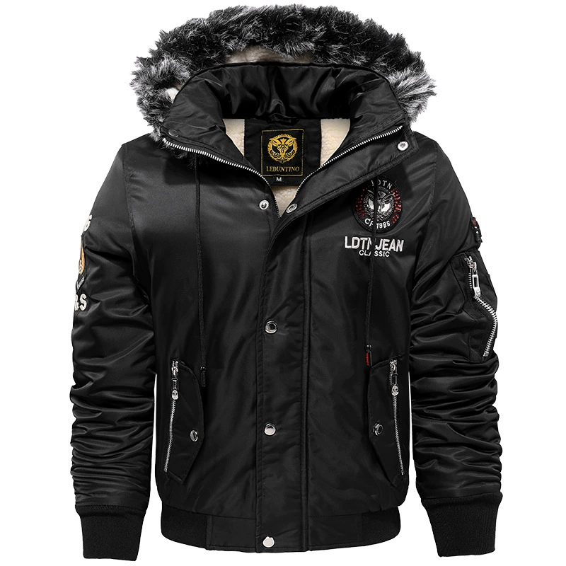 Осень в наличии повседневное пальто с воротником-стойкой зимнее черное молодежное кожаное пальто на молнии с боковым швом и прямым краем с капюшоном