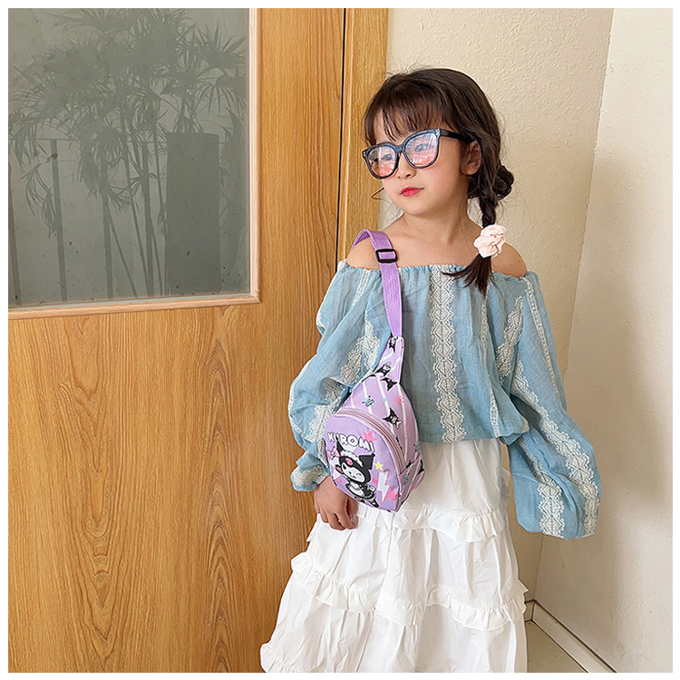 Summer 2024 new children's bag crossbody bag, cute pink little horse chest bag, Korean-style canvas bag for boys and girls undefined
