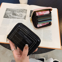 2025春工厂新款零钱包短款拉链小卡包女式硬币包漆皮蝴蝶结手拿包