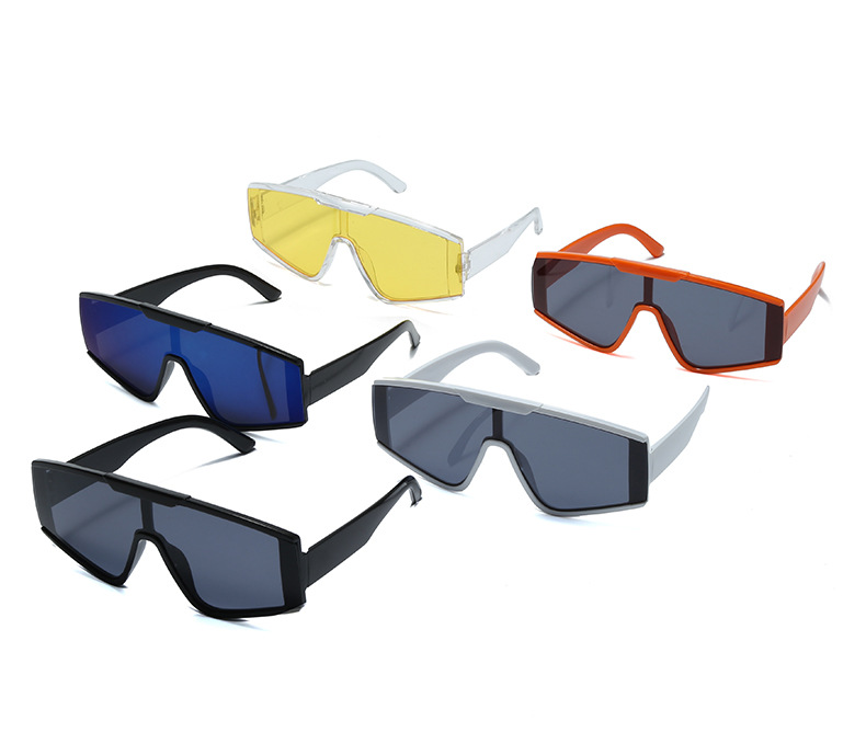 Hip Hop Punk Couleur Unie Ca Miroir De Forme Spéciale Plein Cadre Sport Lunettes De Soleil display picture 1