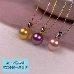 925银珍珠吊坠单颗金珠贝珠气质优雅感女士新款项链