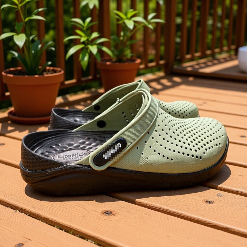 Summer Breathable Clogs for Men, Lightweight Thick-Soled Closed-Toe Sandals, Literide Comfortable Non-Slip Slippers