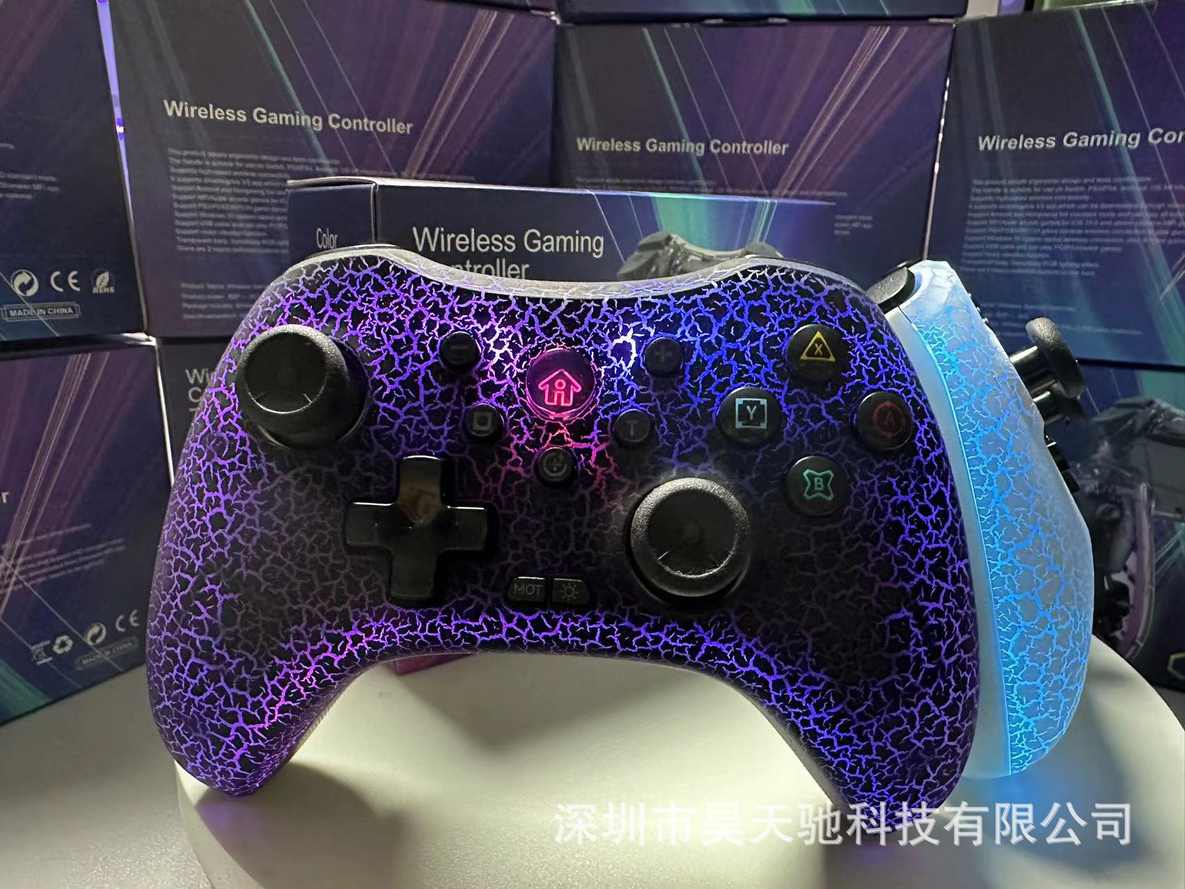 RGB transparente crack deslumbrante juego Bluetooth interruptor de la manija para PC Android IOS Tesla BYD