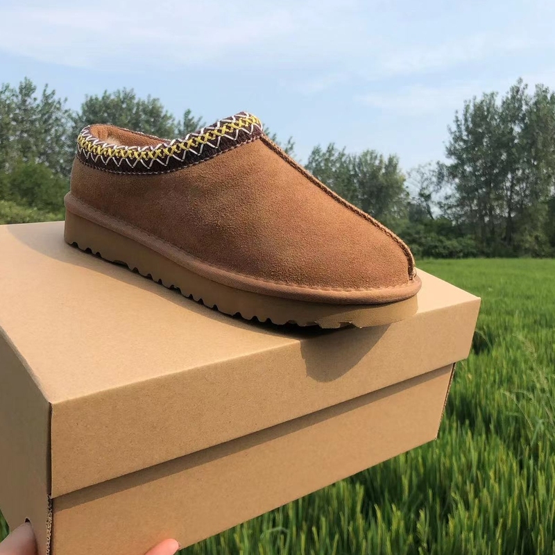 Fur integrated fur shoes women's Tasman wool closed toe bag heel slippers winter fleece-lined slip-on snow boots 5955