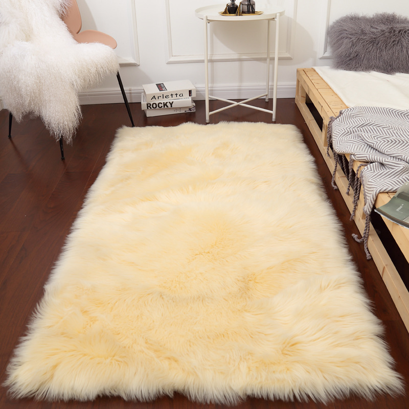 Alfombra de lana nórdica, alfombra de meseta, alfombra de camarero, alfombra de cama, alfombra de piso, alfombra de sala de estar gruesa