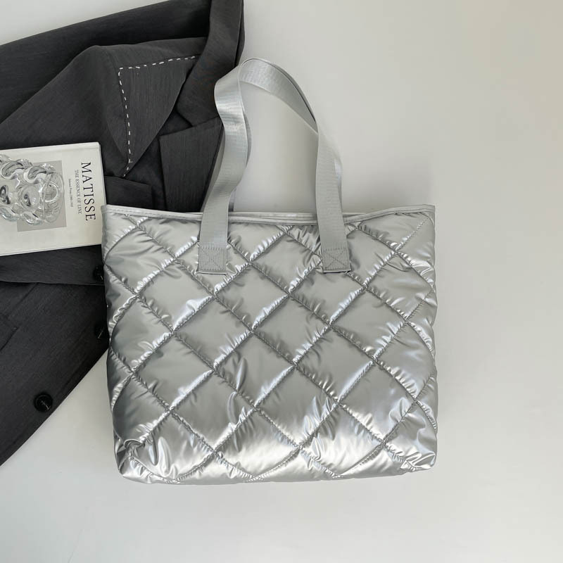 Embroidered Quilted Cotton Padded Shoulder Bag For Women Versatile_voghion.com