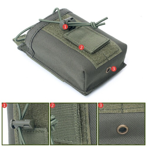 Outdoor Multi-functional Walkie-Talkie Sling Bag Molle Tactical Walkie-Talkie Bag Military Enthusiast Outdoor Sports Camouflage Accessory Bag