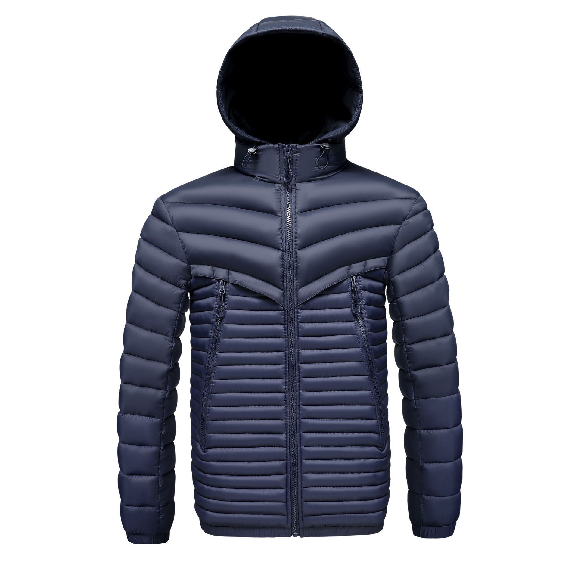 Rib Suit Padded Coat Men's Removable Cap Casual Loose Thickened Padded Jacket_voghion.com