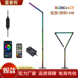 简约落地灯壁灯RGBIC CCT幻彩墙角涂鸦WIFI电竞氛围灯DIY可调光