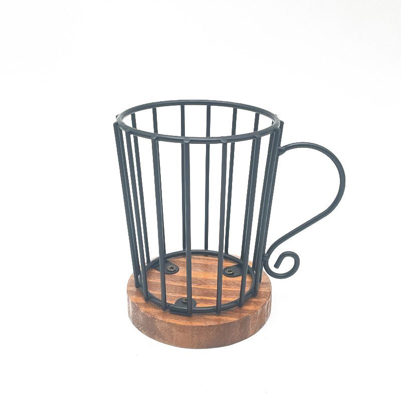 Factory Direct Sale Iron and Wood Art Cup Scaffolding Toothpaste Eco Cup Storage Disposable Cup Heatproof Coffee Companion Filter Paper Storage