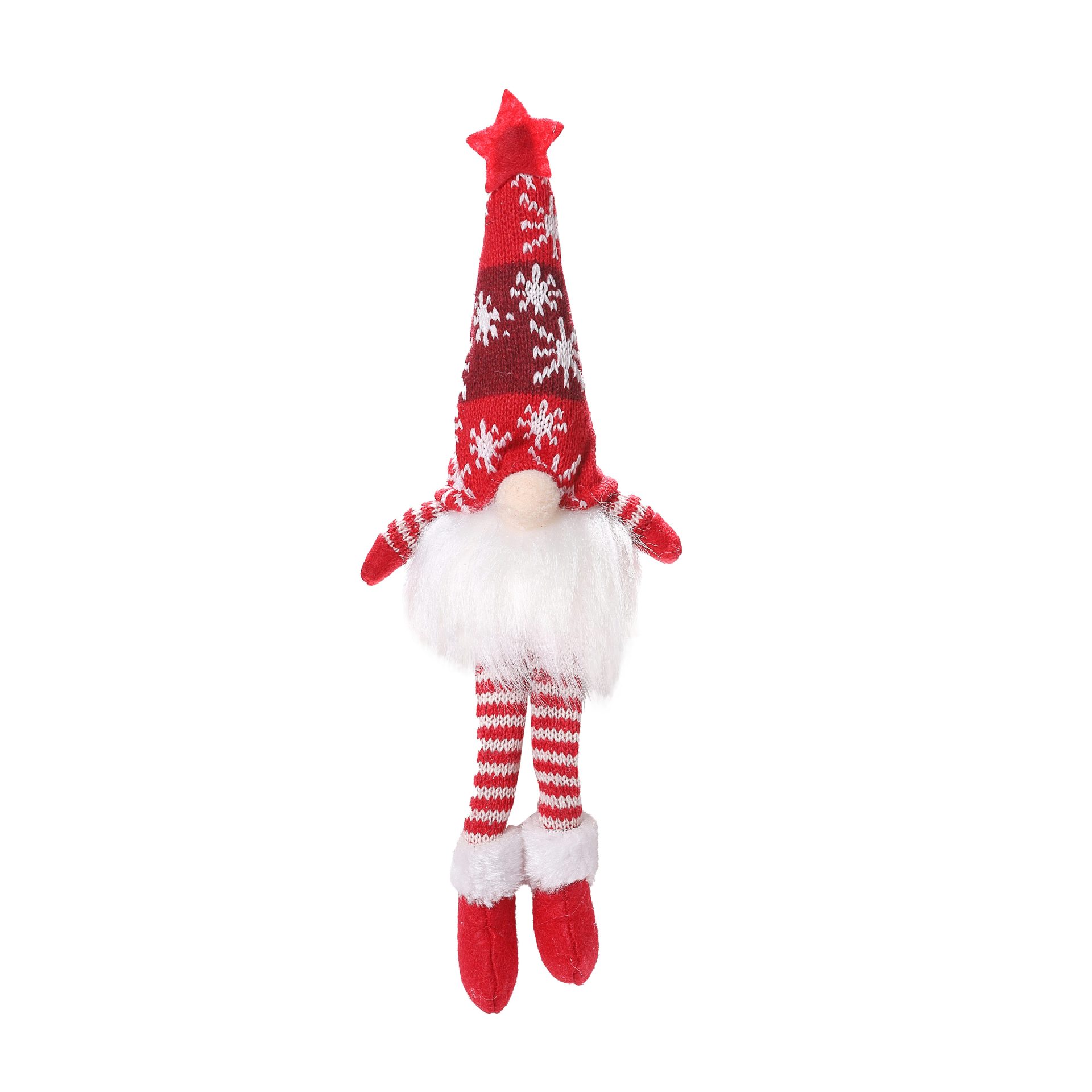Decoraciones de Navidad copo de nieve sombrero de punto con lámpara Rudolph colgar piernas duendes muñecas muñecas muñecas adornos image 7