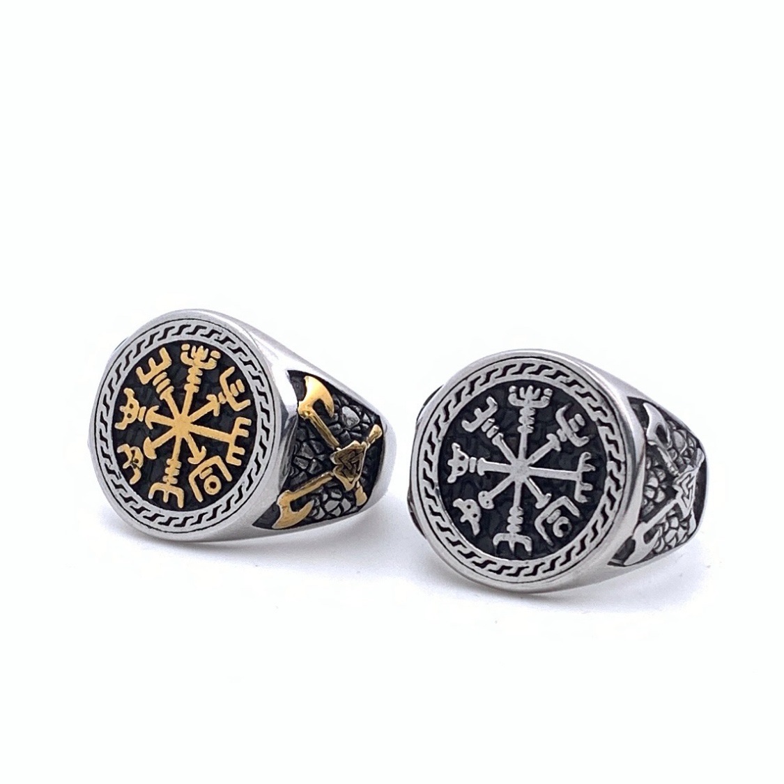 1 Piece Quantity Holiday, Daily Occasion 304 Stainless Steel Material Retro Punk Letter Axe 304 Stainless Steel Polishing Men's Rings